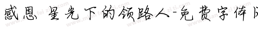 感恩 星光下的领路人字体转换